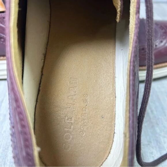Cole Haan Grand OS Original Burgundy Leather Wingtip Dress Shoes Mens Size 11.5 - Picture 10 of 10